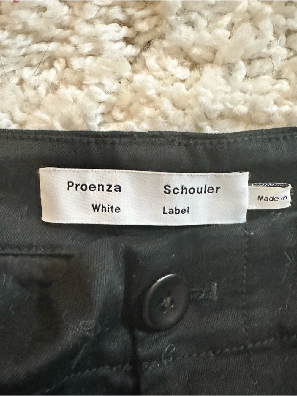 Proenza Schouler White Label Black Button-Front Pants